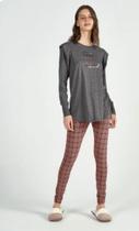 Pijama Longo Feminino Blusa em Algodão Alongada e Calça Legging Pijama Longo Feminino Blusa em Algodão Alongada e Calça Legging