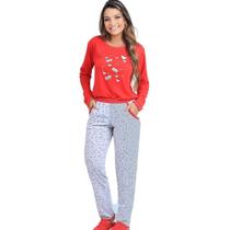 Pijama Longo Feminino Cia do Corpo 4698 Com Bolso