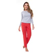 Pijama Longo Feminino E-Pijama By Sepie 5103/LS223 Poliviscose - Vermelho Poá Pijama Longo Feminino E-Pijama By Sepie 5103/LS223 Poliviscose - Vermelho Poá
