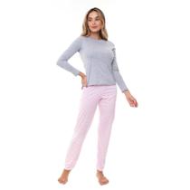 Pijama Longo Feminino E-Pijama By Sepie 5114/LS223 Poliviscose - Pink Hearts Pijama Longo Feminino E-Pijama By Sepie 5114/LS223 Poliviscose - Pink Hearts
