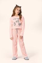 Pijama Longo Feminino Infantil Chamego em Algodão - Lua Encantada