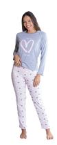 Pijama Longo Feminino Longo Love Mescla Empório DoAlgodão