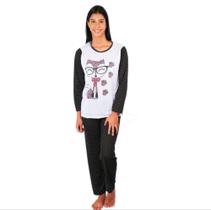 Pijama Longo Feminino Malha Adulto Manga Comprida TB moda fitness