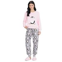 Pijama Longo Feminino Peluciado Soft Quente Frio Inverno Mensageiro dos Sonhos