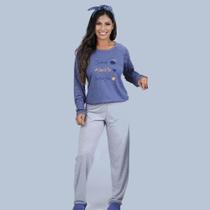 Pijama Longo Feminino Poliviscose Cia do Corpo 4694 Raglan