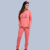 Pijama Longo Feminino Poliviscose Cia do Corpo 4695 Coração