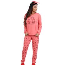 Pijama Longo Feminino Poliviscose Cia do Corpo 4695 Coração