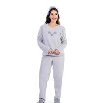 Pijama Longo Feminino Raposa Fleece Cia do Corpo 5104