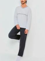 Pijama Longo Hering 7604 Masculino Decote V Algodão T. P/XXG