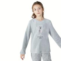 Pijama Longo Hering Kids Menina Super Quentinho Ursinho
