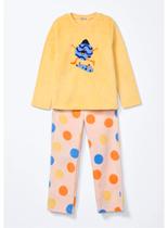 Pijama Longo Hering KVTX Infantil Estampado Bordado Fleece T. 04/12