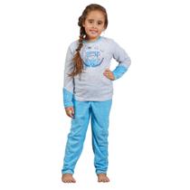 Pijama Longo Infantil de Meninas Inverno Em Malha Plush