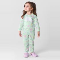 Pijama longo infantil menina com estampa brilha no escuro Brandili