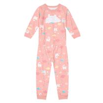 Pijama longo infantil menina com estampa brilha no escuro Brandili