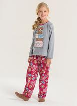 Pijama Longo Infantil Menina Mescla Blusa e Calça Cachorrinho Viajante Pijama Longo Infantil Menina Mescla Blusa e Calça Cachorrinho Viajante
