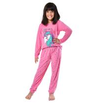 Pijama Longo Infantil Menina Personagem Inverno Manga Longa
