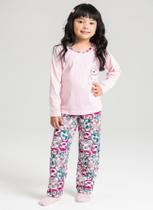 Pijama Longo Infantil Menina Rosa Bicho Preguiça Pijama Longo Infantil Menina Rosa Bicho Preguiça