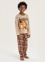 Pijama Longo Infantil Menino Bege Blusa e Calça Ursinhos Amigavéis Pijama Longo Infantil Menino Bege Blusa e Calça Ursinhos Amigavéis
