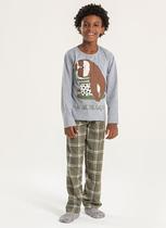 Pijama Longo Infantil Menino Mescla Blusa e Calça Preguiçando