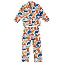 Pijama Longo Infantil Soft Dino Colorido Off White Tip Top