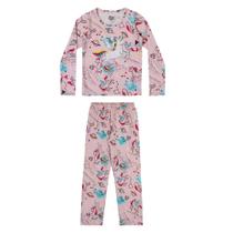 Pijama Longo Infantil Unicórnio Branco Brilha No Escuro