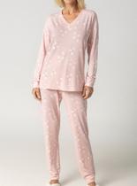 Pijama Longo Inspirate 140670 Feminino Homewear Estampado Viscose T. P/GG Pijama Longo Inspirate 140670 Feminino Homewear Estampado Viscose T. P/GG