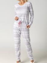 Pijama Longo Inspirate 140850 Feminino Homewear Estampado Flanelado T. P/GG Pijama Longo Inspirate 140850 Feminino Homewear Estampado Flanelado T. P/GG