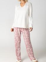 Pijama Longo Inspirate 140880 Feminino Homewear Viscose e Moletinho T. M/XG Pijama Longo Inspirate 140880 Feminino Homewear Viscose e Moletinho T. M/XG