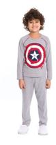 Pijama Longo Juvenil Marvel Capitão América Masculino Mescla- Evanilda