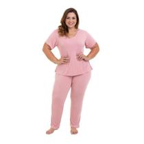Pijama Longo Liganete Rose Sepie 1052-PL Plus Size