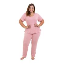 Pijama Longo Liganete Rose Sepie 1052-PL Plus Size
