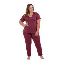 Pijama Longo Liganete Vinho Sepie 1052-PL Plus Size