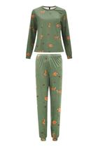 Pijama Longo Lunender Estampado Red Fox Verde Pijama Longo Lunender Estampado Red Fox Verde
