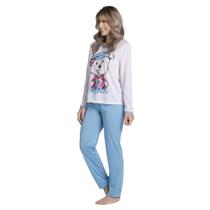 Pijama Longo Malha Estampado Feminino Inverno Blusa e Calça Pijama Longo Malha Estampado Feminino Inverno Blusa e Calça