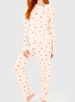 Pijama Longo Malwee 1000126862 Feminino Estampado Meia Malha Texturizada T. P/GG Pijama Longo Malwee 1000126862 Feminino Estampado Meia Malha Texturizada T. P/GG