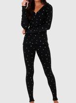 Pijama Longo Malwee 1000128770 Feminino Estampa Poá Algodão T. P/XGG