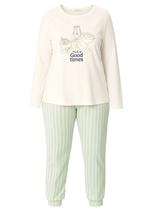Pijama Longo Malwee 1000134500 Feminino Plus Size Estampado Meia Malha Algodão T. G1/G3 Pijama Longo Malwee 1000134500 Feminino Plus Size Estampado Meia Malha Algodão T. G1/G3