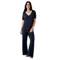 Pijama longo manga curta viscose hope cl1650 Pijama longo manga curta viscose hope cl1650