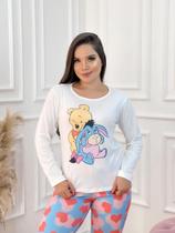 Pijama Longo manga longa Urso Pooh e Bisonho Pijama Longo manga longa Urso Pooh e Bisonho