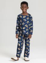 Pijama Longo Marinho Infantil Menino Aventura Sobre Rodas