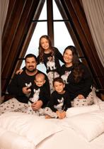 Pijama Longo Masculino Bebê - Família Bulldog Preto