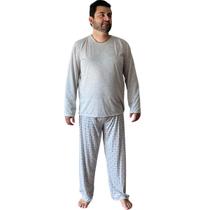 Pijama Longo Masculino Plus Size De Inverno Manga Longa Frio