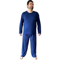 Pijama Longo Masculino Plus Size De Inverno Manga Longa Frio