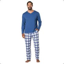 Pijama Longo Masculino Xadrez DeMillus 285417 Inverno Algodã