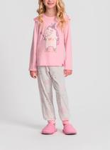Pijama Longo Mensageiro Dos Sonhos 0141487 Infantil Unicórnio Algodão T. 04/12