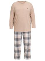 Pijama Longo Mensageiro Dos Sonhos 0141551M Masculino Plus Size Xadrez Meia Malha T. EG/EGG