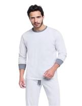 Pijama Longo Mescla Masculino Pai 100% Algodão Veggi