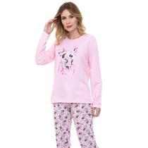 Pijama Longo Moletinho Doce Luar 10872 Cachorro - Rosa Pijama Longo Moletinho Doce Luar 10872 Cachorro - Rosa