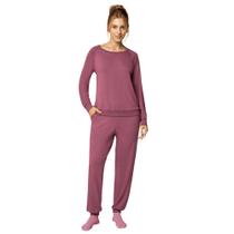 Pijama Longo Moletinho Lupo Adulto Feminino 24630-001 Pijama Longo Moletinho Lupo Adulto Feminino 24630-001