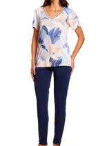 Pijama Longo Paulienne 173.74 Feminino Estampado Renda e Liganete T. 42/52 Pijama Longo Paulienne 173.74 Feminino Estampado Renda e Liganete T. 42/52